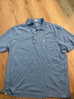 johnnie-O Slate Blue Short Sleeve Polo with Chest Pocket